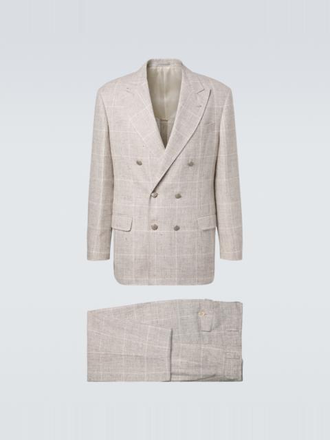 Brunello Cucinelli Prince of Wales linen-blend suit
