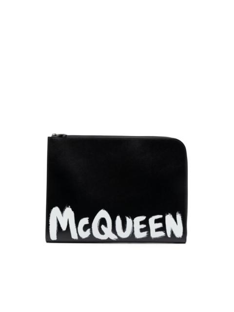 Alexander McQueen Graffiti logo-print clutch