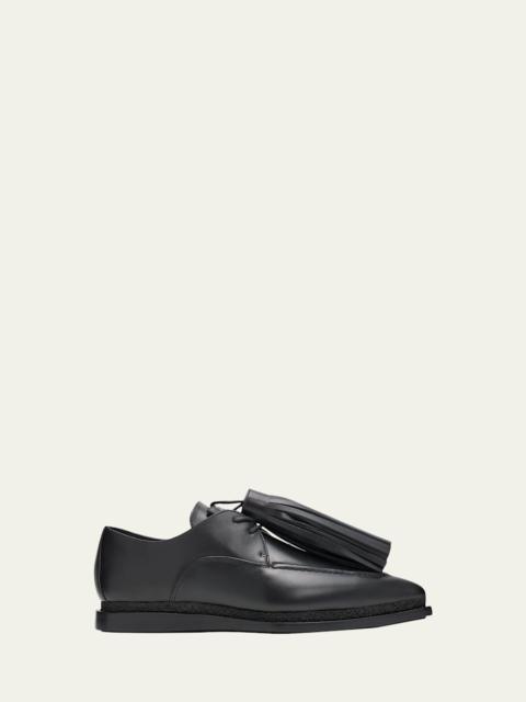 sacai Tassel Leather Pointed-Toe Moccasins