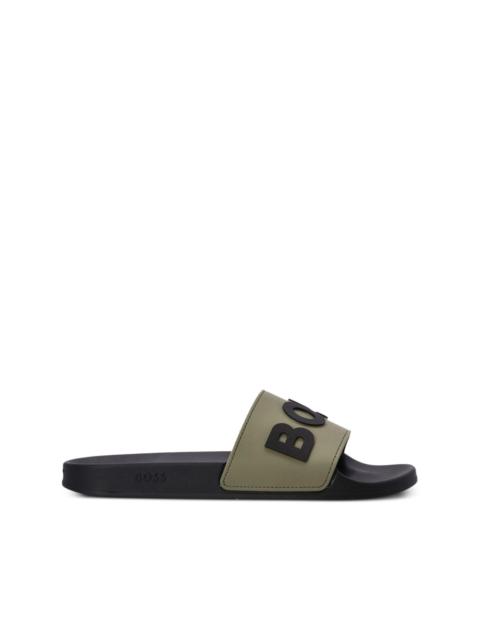 BOSS logo-embossed slides