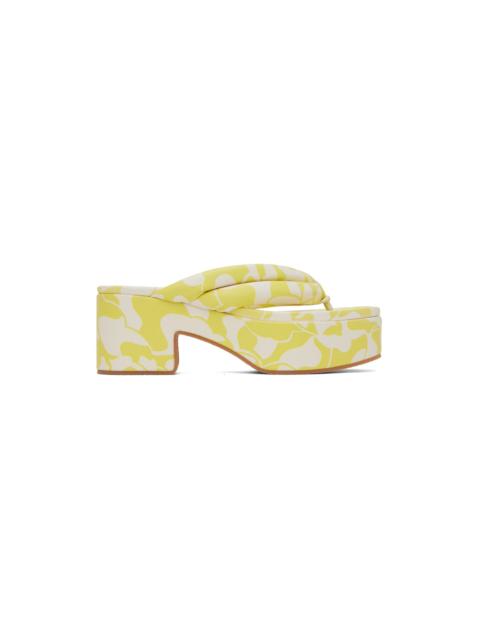 Dries Van Noten Yellow Platform Thong Sandals