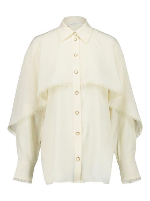 Zimmermann lace-trimmed cape blouse