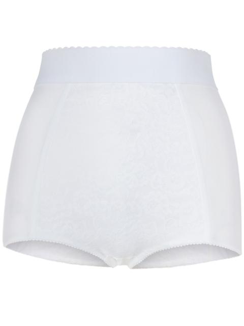 High-waisted shaper panties in jacquard and satin