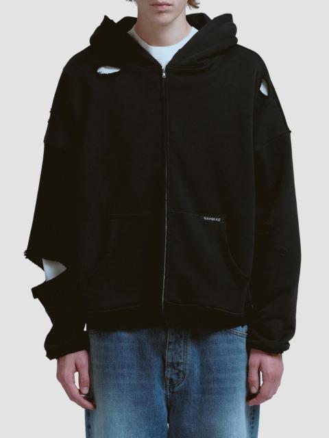 NAHMIAS Men's Thermal-Lined Zip-Front Hoodie - Aged Black