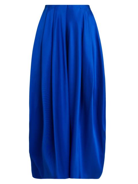 GIORGIO ARMANI Women's Pleated Silk Satin Skirt - Humming Bird