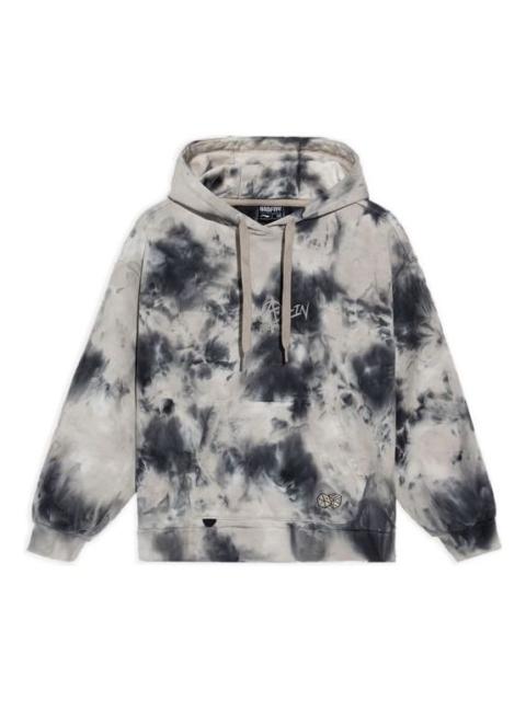 (WMNS) Li-Ning BADFIVE Sports Basketball Series Tie Dye Full Print Loose Hoodie 'Black Grey' AWDS154