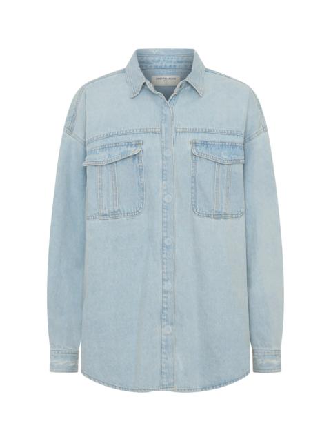 ONE TEASPOON Daydream Heart Oversized Denim Shirt - Sea Mist Blue