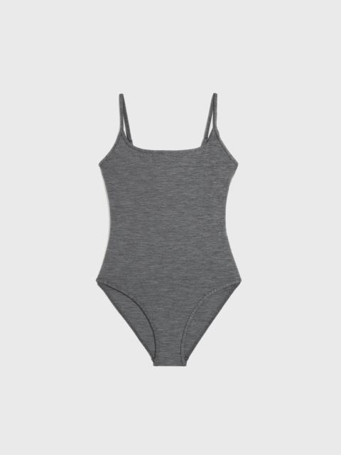 Square-neck swimsuit grey melange