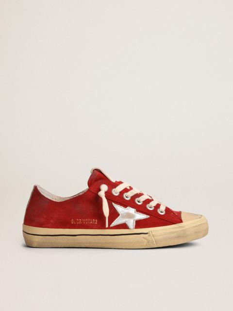 V-Star LTD sneakers in dark red suede with silver metallic leather star