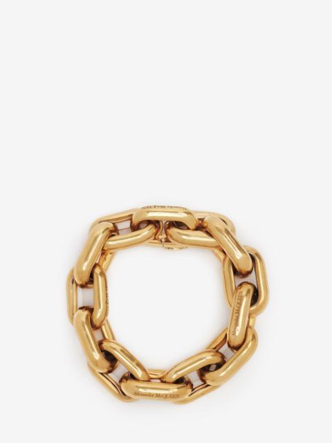Alexander McQueen Women's Peak Chain Bracelet in Antique Gold