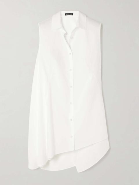 Iona oversized asymmetric cotton-poplin shirt