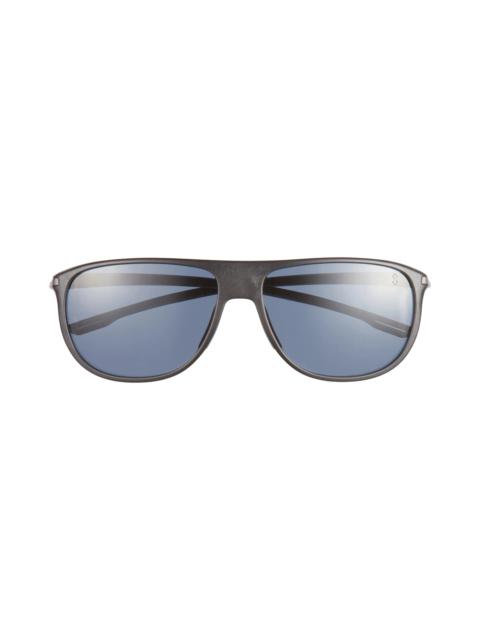 TAG Heuer Vingt Sept 60mm Rectangular Sport Sunglasses in Black/Other /Blue