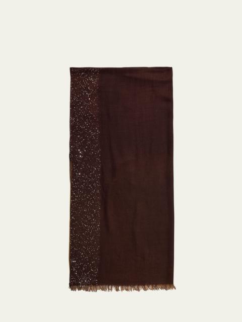 Dania Sequined Ombre Wool-Silk Scarf