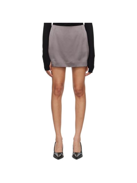 PETER DO Gray Zip Miniskirt