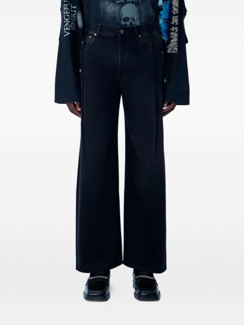 VETEMENTS five-pocket distressed-finish jeans