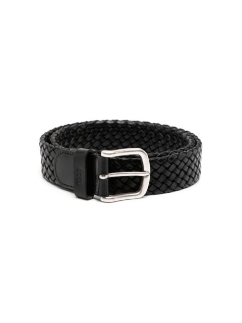 BOSS leather woven belt