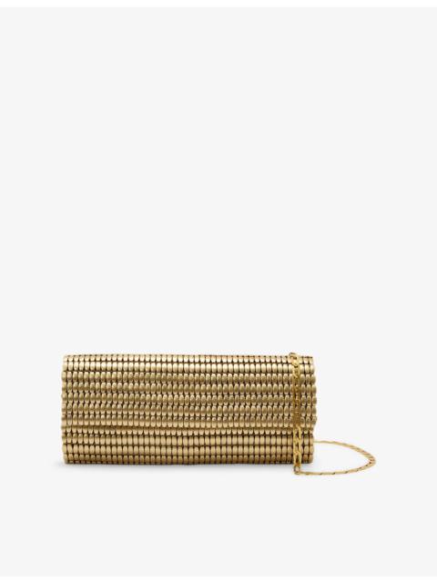 REISS Rosa Beaded Clutch Bag