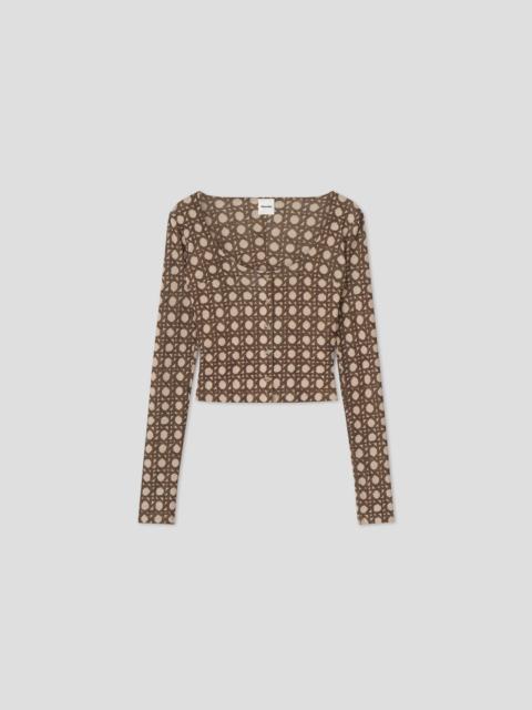 Nanushka Mesh Jersey Cropped Cardigan