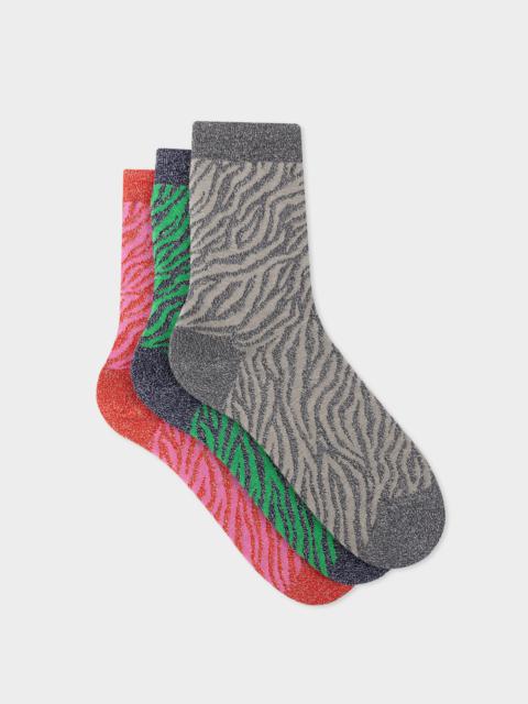 Paul Smith Women's Zebra Glitter Socks Three Pack