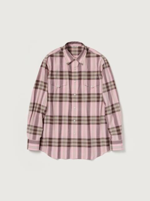 AURALEE HIGH TWIST COTTON SILK CHECK SHIRT