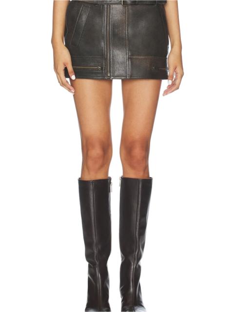 ALEX PERRY Biker Leather Mini Skirt