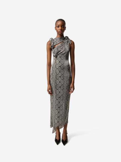COPERNI Snake Print Asymmetric Flower Gown
