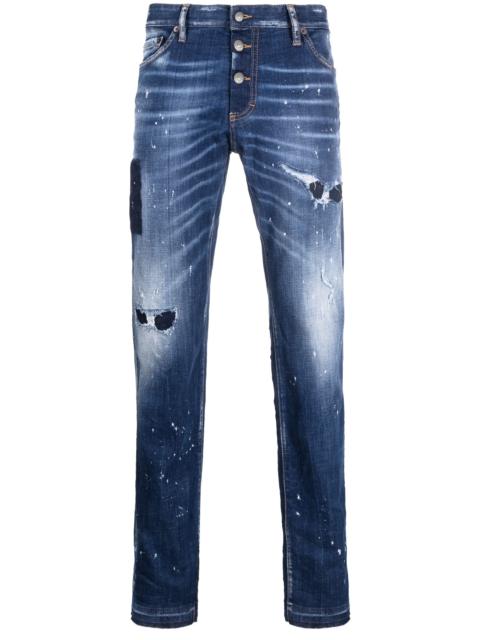 DSQUARED2 distressed paint splattered jeans