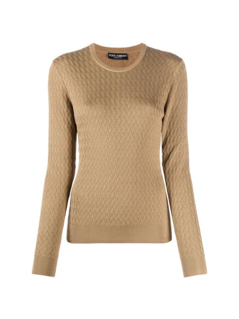cable knit silk jumper