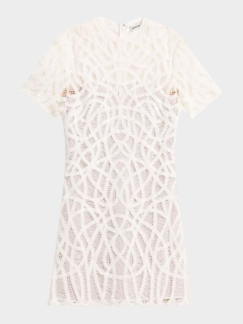 SIMKHAI Desiree Scalloped Macrame Mini Dress