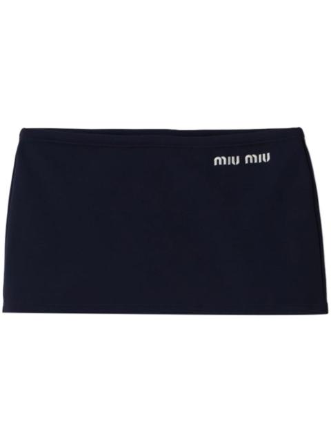 Miu Miu embroidered-logo mini skirt