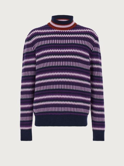 FERRAGAMO JACQUARD MULTICOLOR TURTLENECK