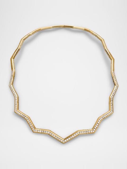 DAVID YURMAN Zig Zag Stax Necklace with Diamonds in 18K Gold, 5mm