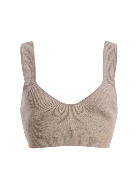 ULLA JOHNSON Delia Knitted Wool Bra light grey