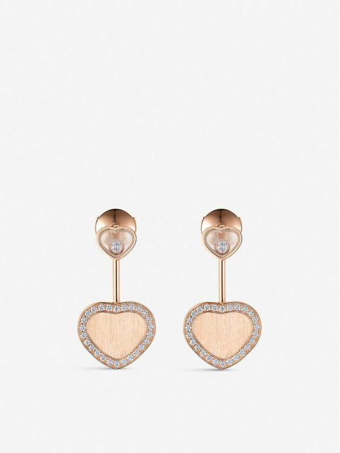Chopard Chopard x 007 Happy Hearts Golden Hearts 18ct rose-gold and 0.31ct diamond earrings