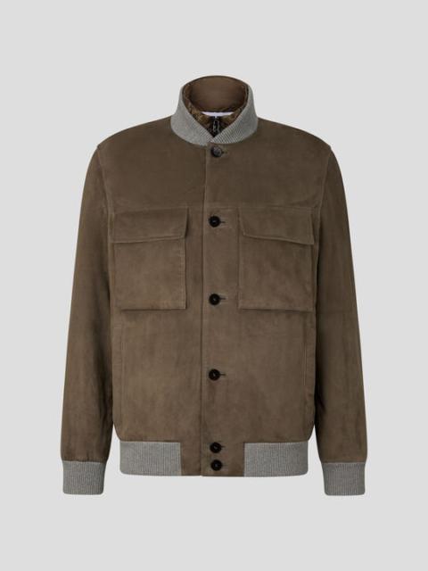 BOGNER Roger leather jacket in Khaki