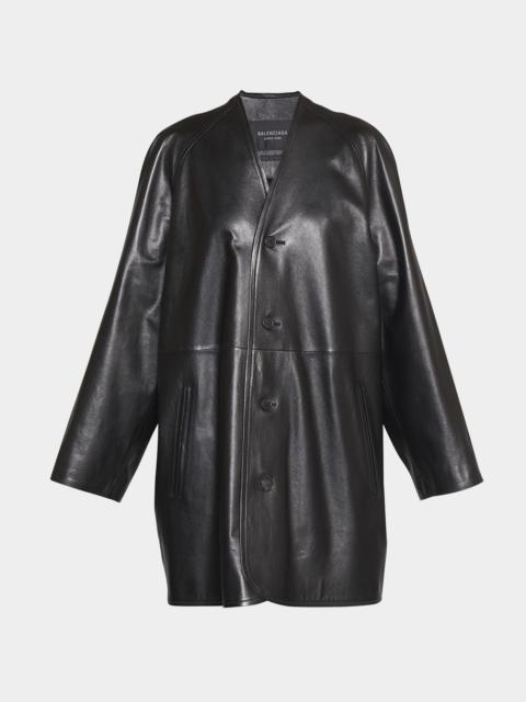 Oversize Leather Lining Jacket