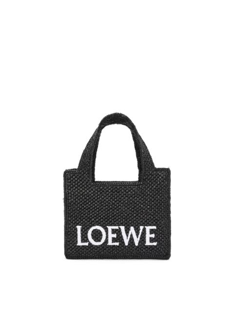 Mini LOEWE Font Tote in raffia