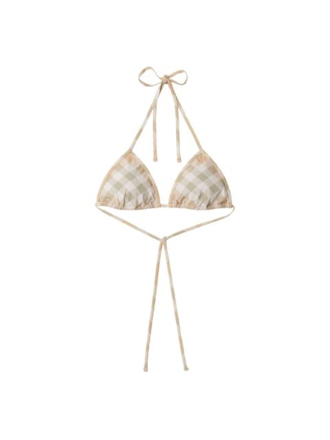 Burberry checked triangle bikini top