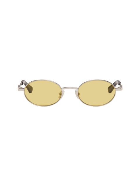 Bottega Veneta Silver Classic Oval Sunglasses
