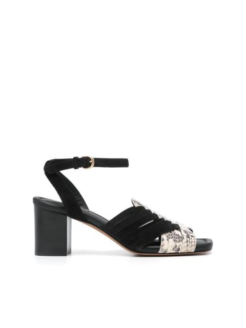 ULLA JOHNSON 75mm snake-print sandals