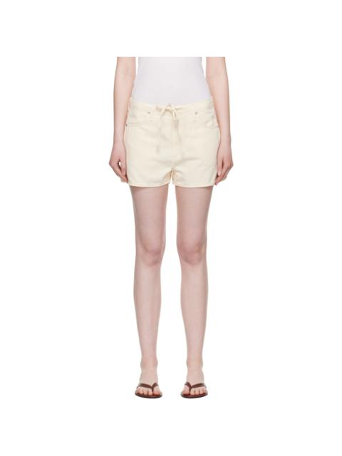 rag & bone Off-White Featherweight Nolan Drawstring Denim Shorts