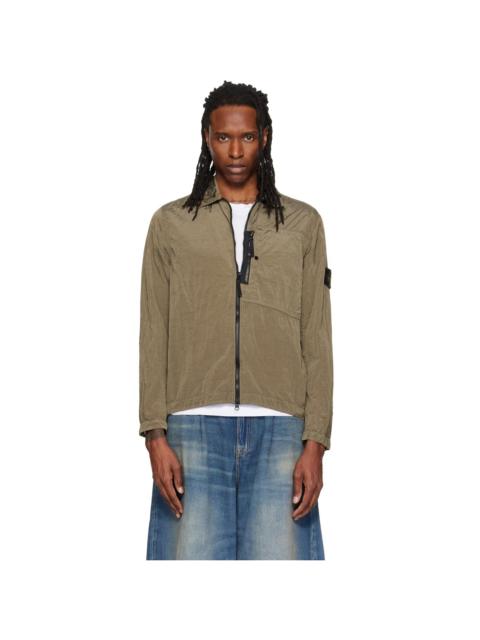 Stone Island Khaki 1200041 Nylon Metal Overshirt