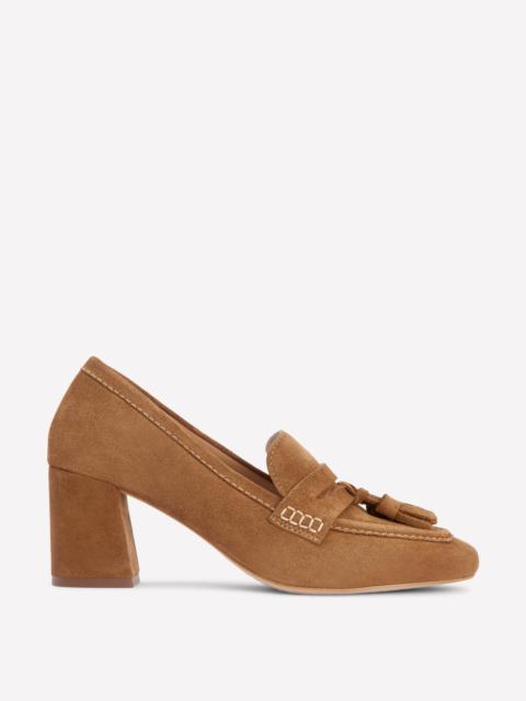 BODEN Sol Block Heeled Penny Loafers-Tan