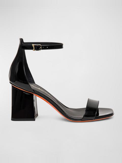 Santoni Calypso Patent Ankle-Strap Sandals