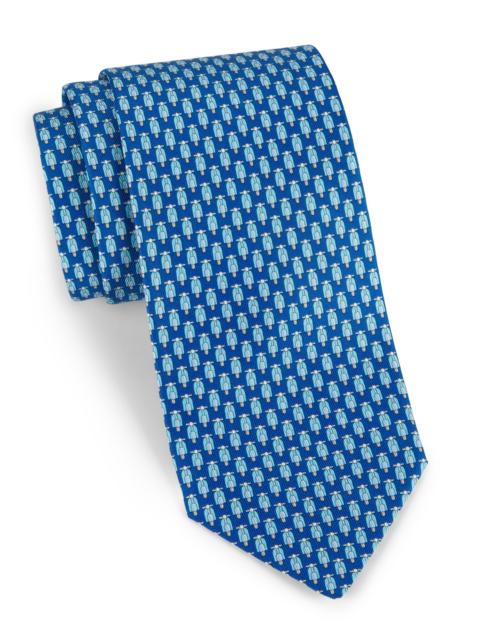 FERRAGAMO Men's Zesta Silk Tie - Blue Marine