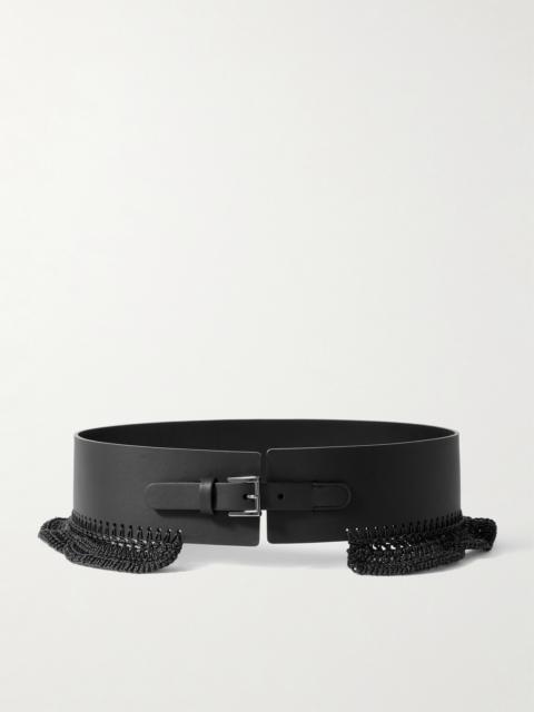 Anderson's Crochet-trimmed Leather Waist Belt