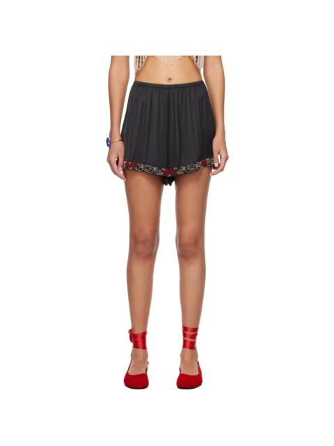 BODE Black Yarrow Shorts