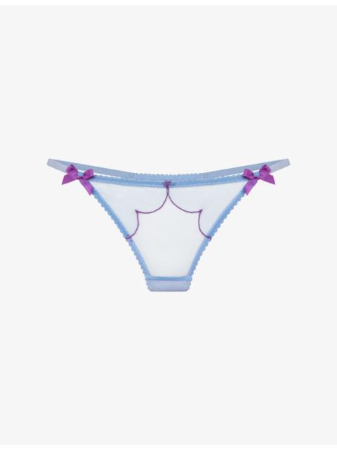 Agent Provocateur Lorna Bow-Embellished Mesh Thong