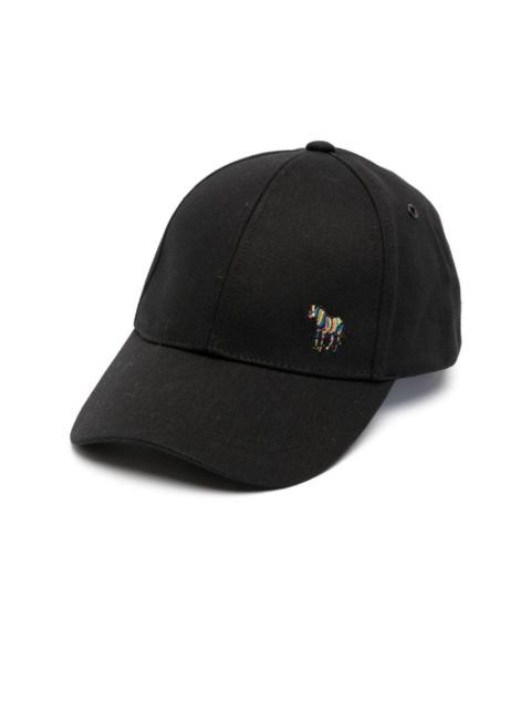Zebra-embroidered baseball cap