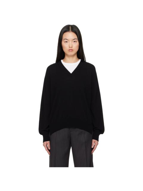 &DAUGHTER Black Tahra Cashmere V-Neck Sweater